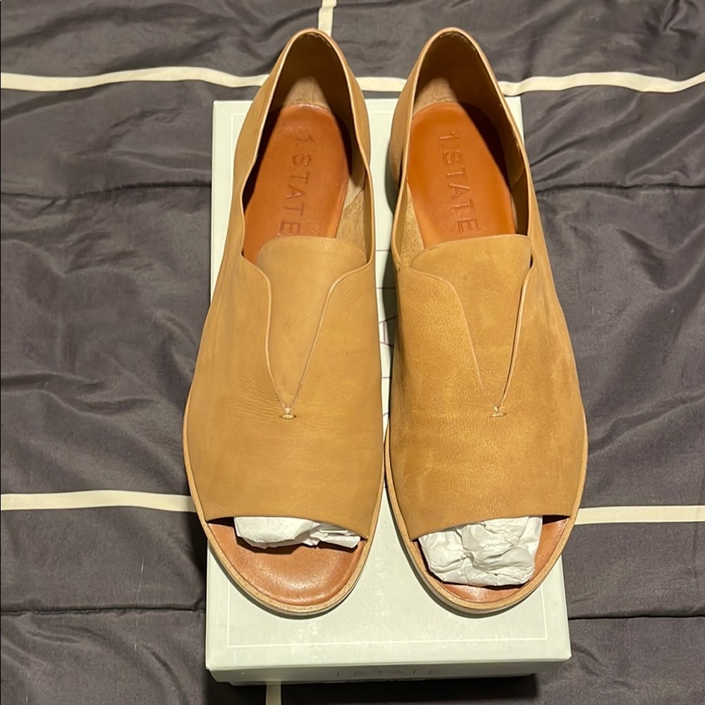 1 state Cassidee teak open toed slip on
